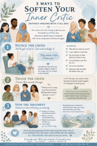 Learn why your inner critic develops and how EMDR, IFS, and somatic therapy can help reduce self-criticism, shame, anxiety, and perfectionism.